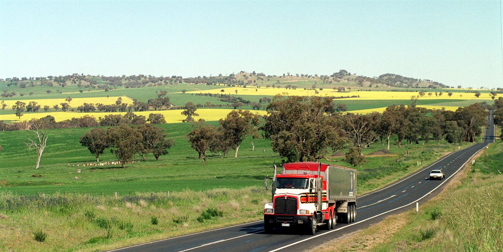 Camión de carga en carretera